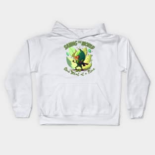 Saving the world one meal at a time Kids Hoodie